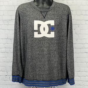 DC Shoes Lightweight Sweatshirt XL X-Large Gray Blue Logo Pullover Streetwear